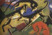 Franz Marc Playing Dogs (mk34) oil on canvas